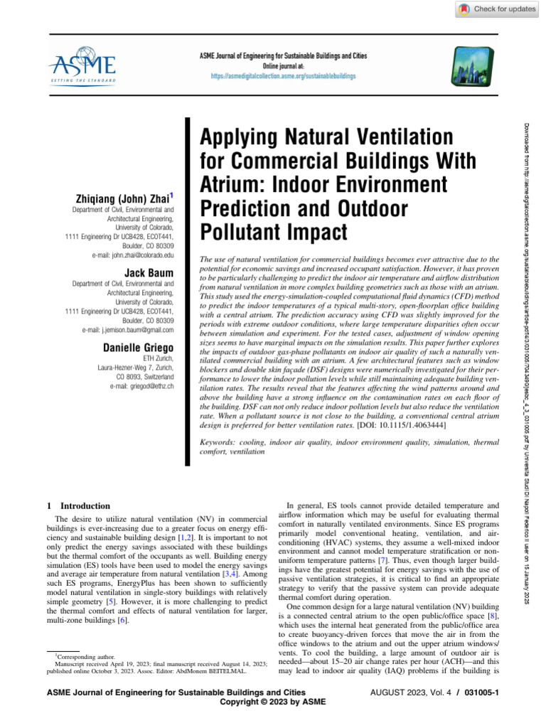Natural Ventilation in Atrium Buildings | PDF | Ventilation ...