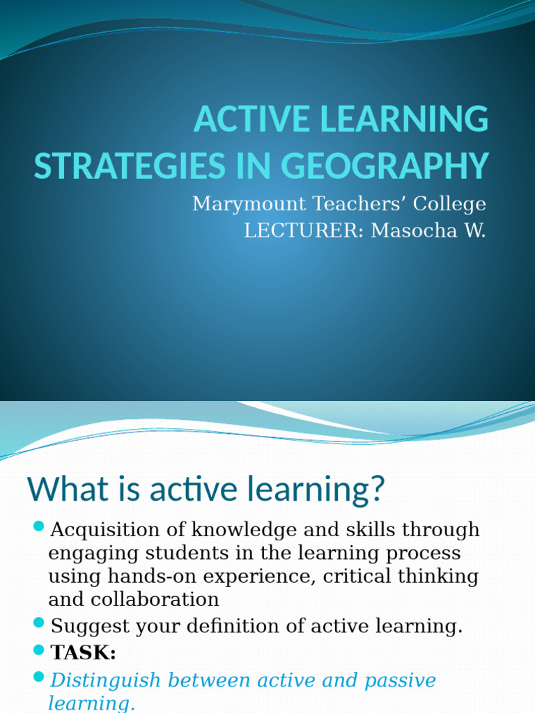 Active Learning Strategies in Geography | PDF | Learning | Cognition