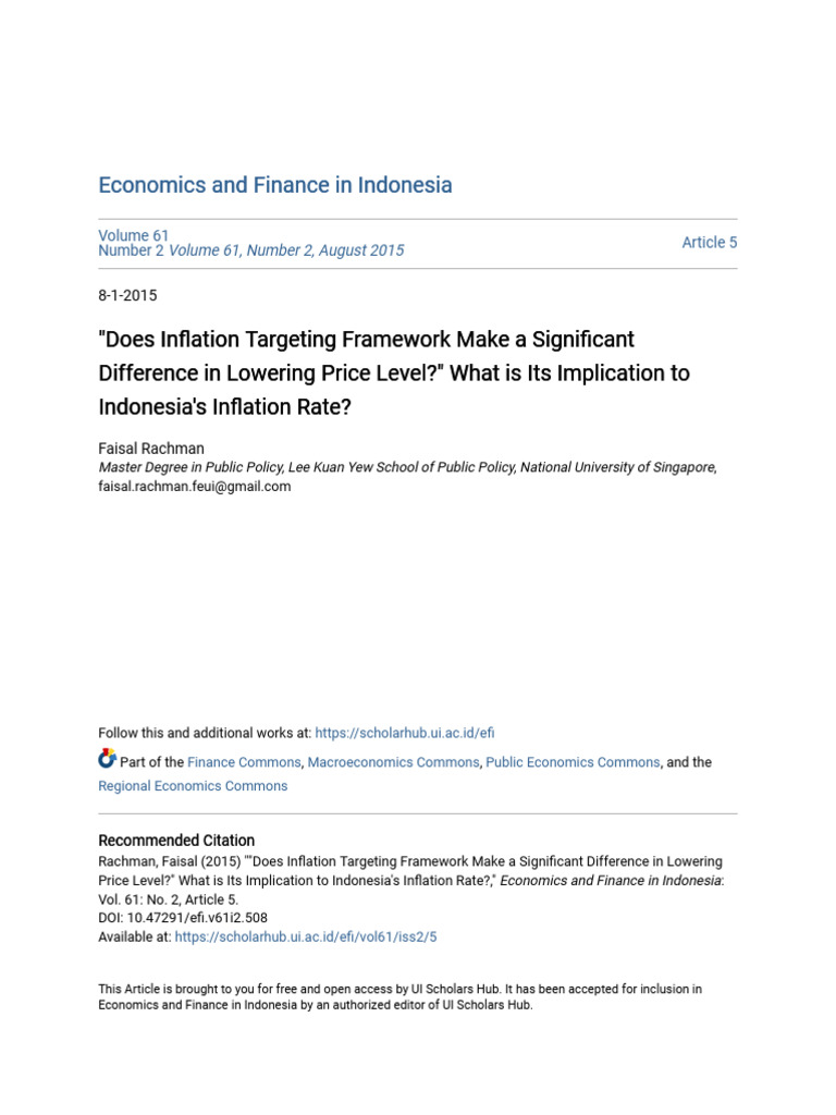 Impact of Inflation Targeting in Indonesia | PDF | Inflation | Monetary ...