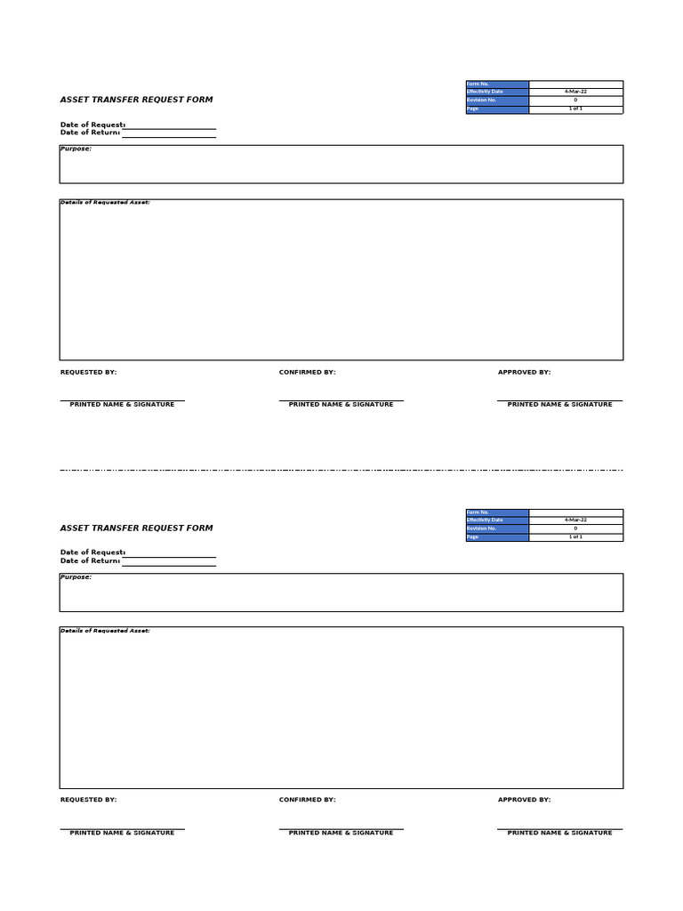 Asset Transfer Request Form | PDF