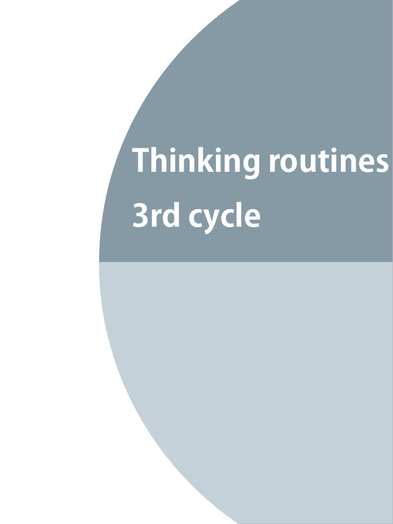 3RD Cycle Thinking Routines | PDF | Thought | Cognition