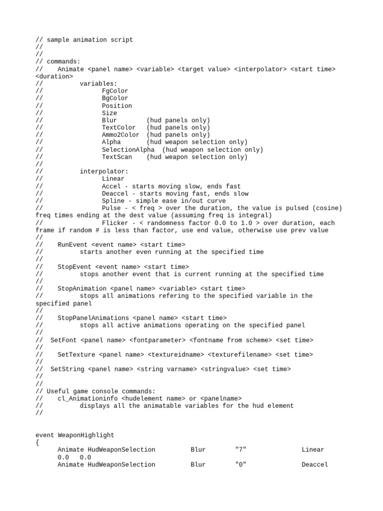 Animation Script for HUD Elements | PDF