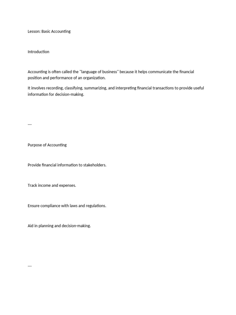 Basic Accounting Concepts Explained | PDF