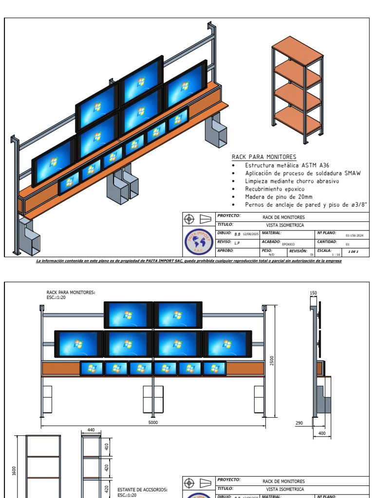 Rack de Monitores: Diseño y Especificaciones | PDF | Procesos ...