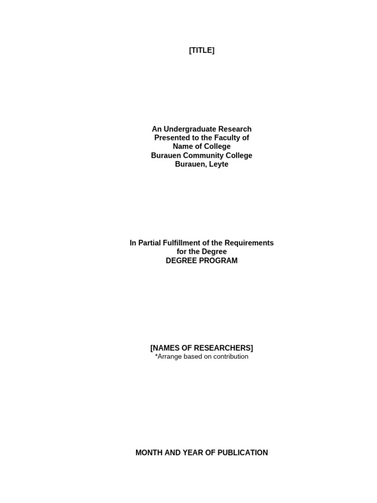 BCC Undergraduate Research Hard Bound Format | PDF | Methodology | Data