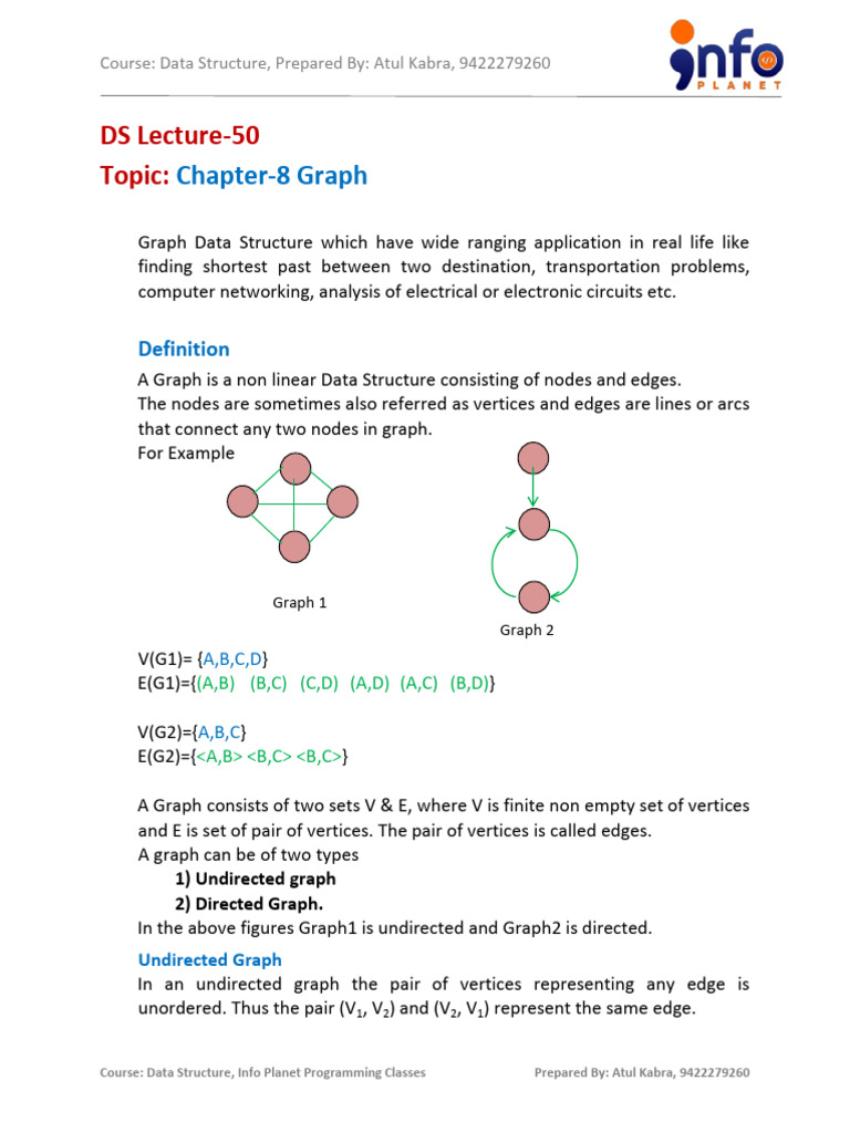Understanding Graph Data Structures | PDF | Vertex (Graph Theory ...