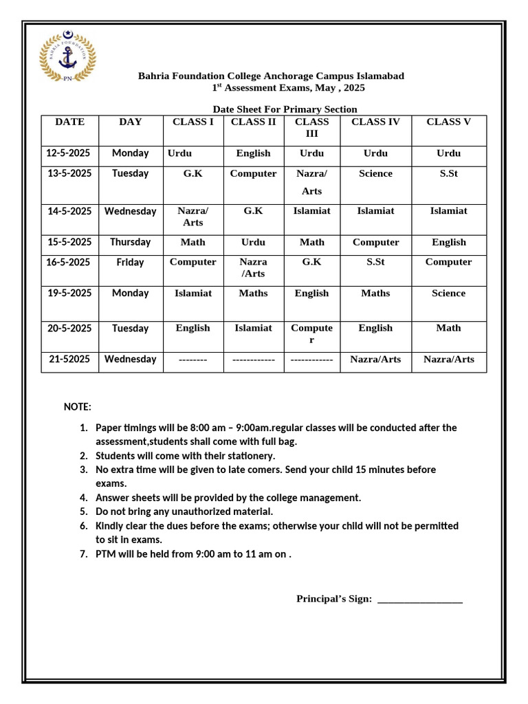 2025 Class 9 Assessment Date Sheet | PDF | Chess Theory | Chess