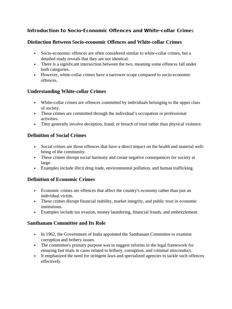 Understanding Socio-Economic Offences | PDF | Crimes | Crime & Violence