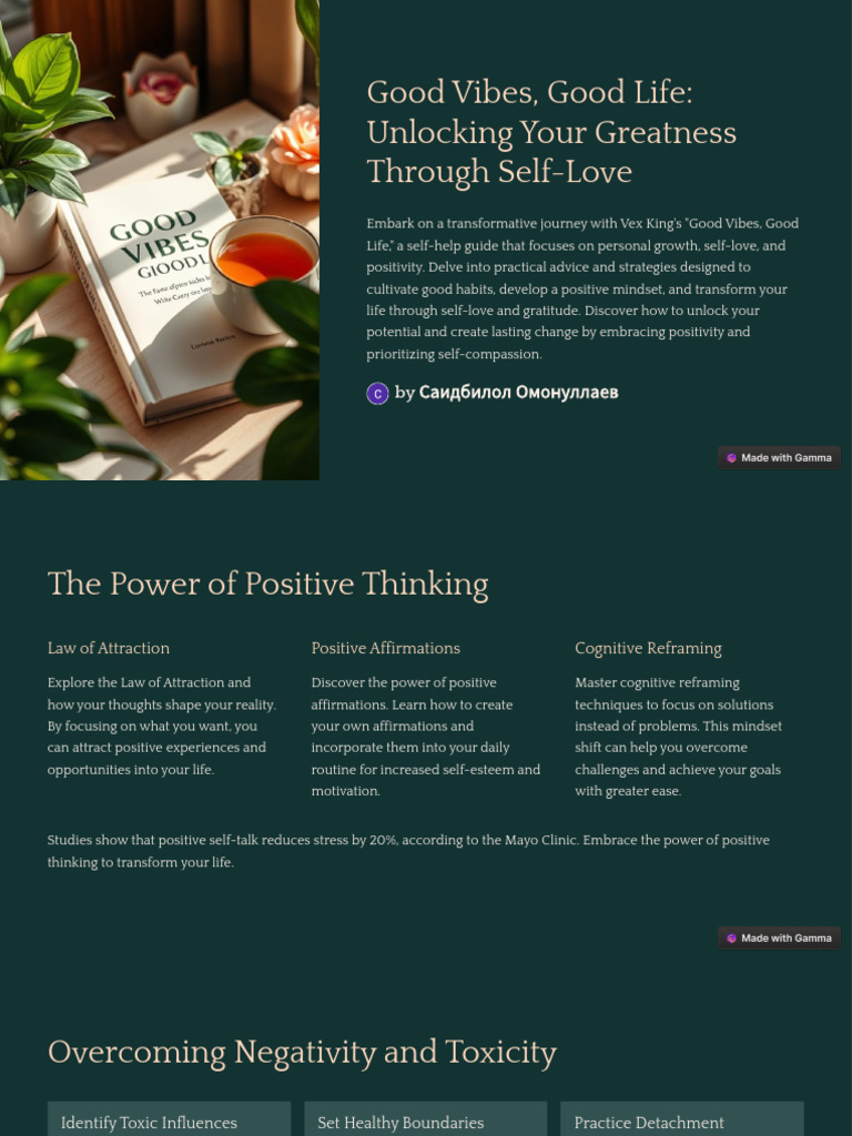 Good Vibes Good Life Unlocking Your Greatness Through Self Love