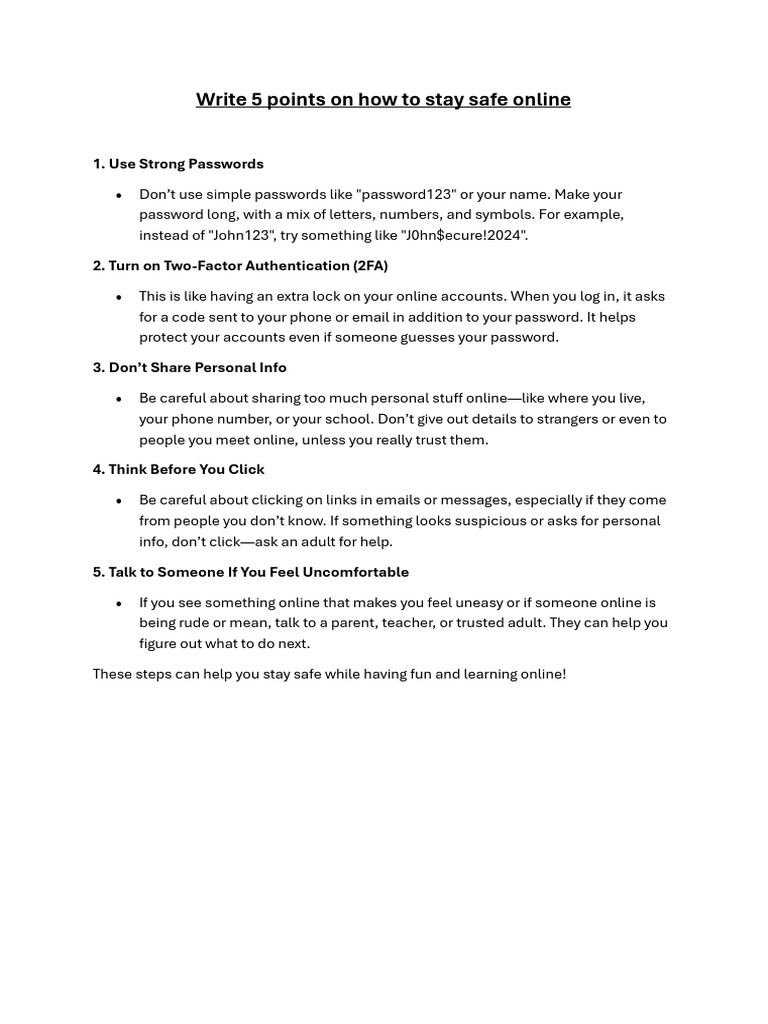Stay Safe Online: 5 Essential Tips | PDF