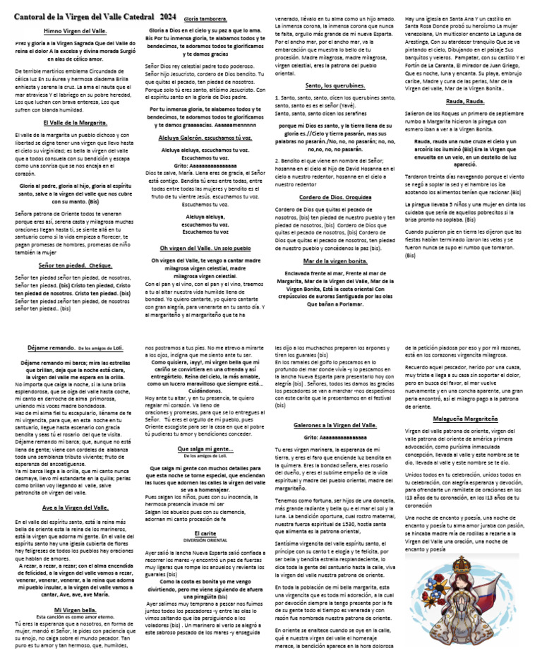 Himno a la Virgen del Valle 2022 | PDF | María, madre de Jesús | Oración