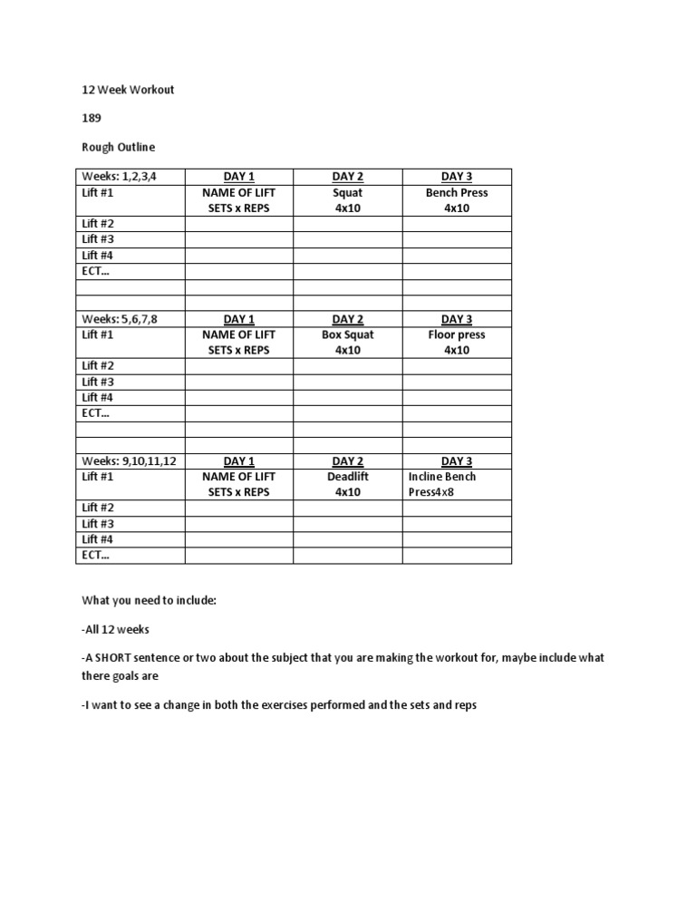 12 Week Workout | PDF