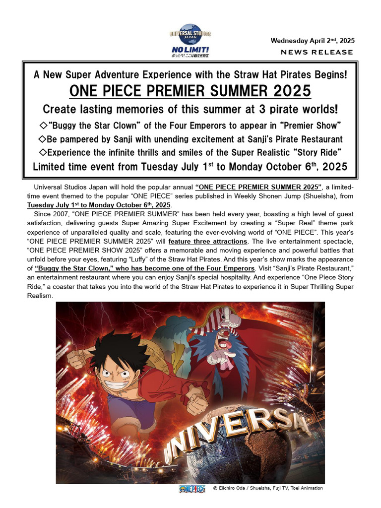 One Piece Premier Summer 2025 Event | PDF