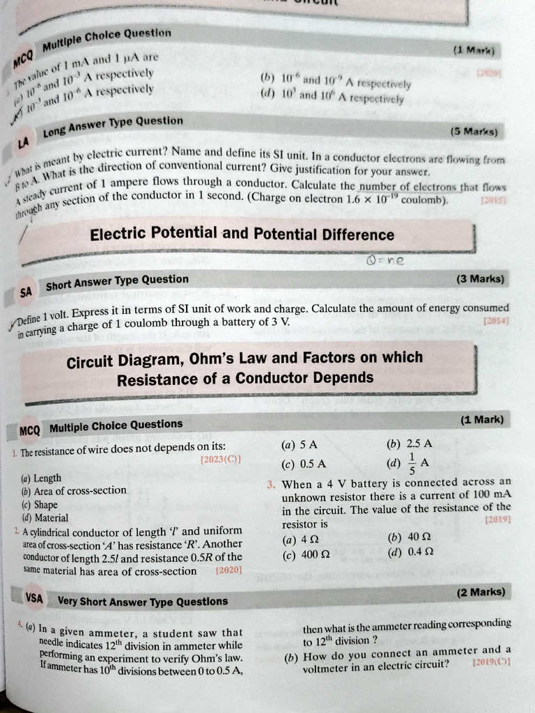 Electric Current and Resistance Concepts | PDF | Electric Current ...
