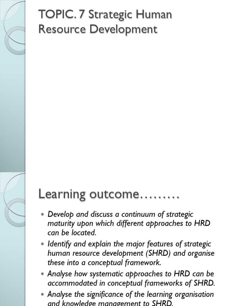 Unit 7 - Strategic Human Resource Development | PDF | Knowledge ...