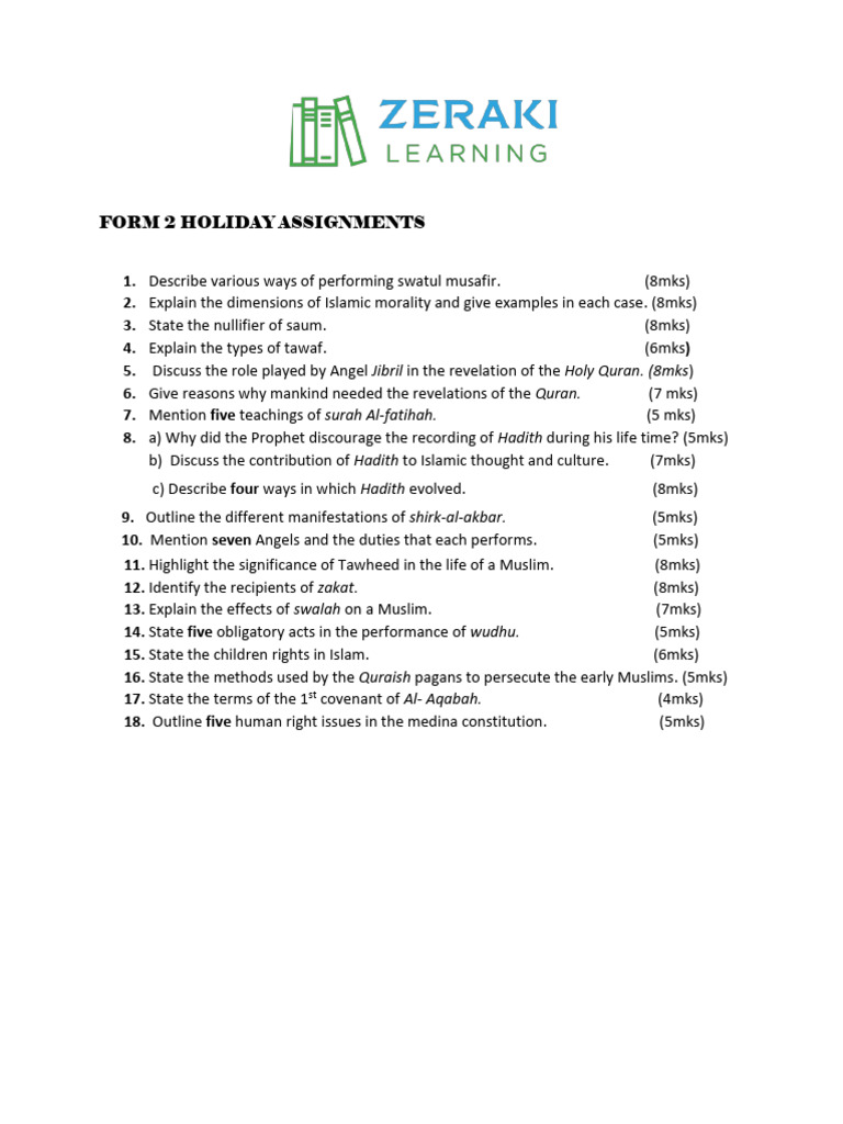 Form 2 I R E Assignment 736 1590673026611 Zeraki Learning IRE Form ...