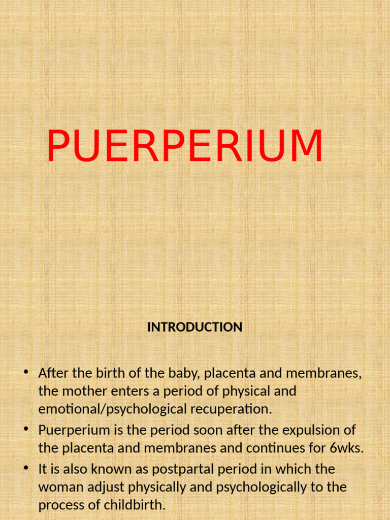 Uterine Involution in Puerperium | PDF | Lactation | Uterus