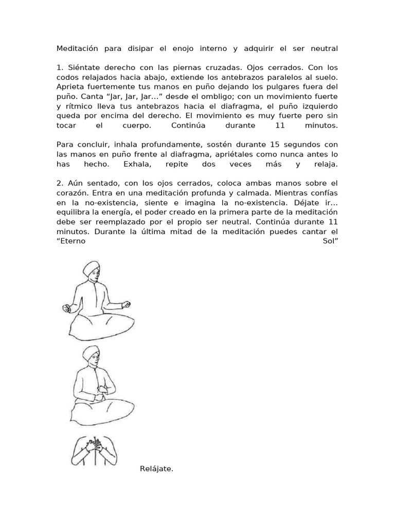 Meditación para Disipar El Enojo Interno y Adquirir El Ser Neutral | PDF