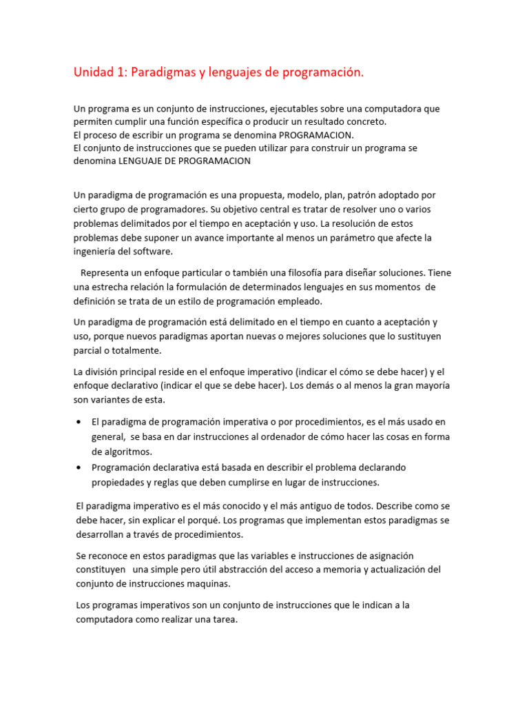Paradigmas y lenguajes de programación | PDF | Lenguaje de programación ...