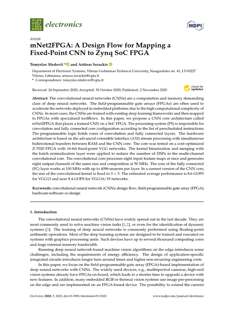 mNet2FPGA: CNN Mapping to FPGA | PDF | Field Programmable Gate Array ...