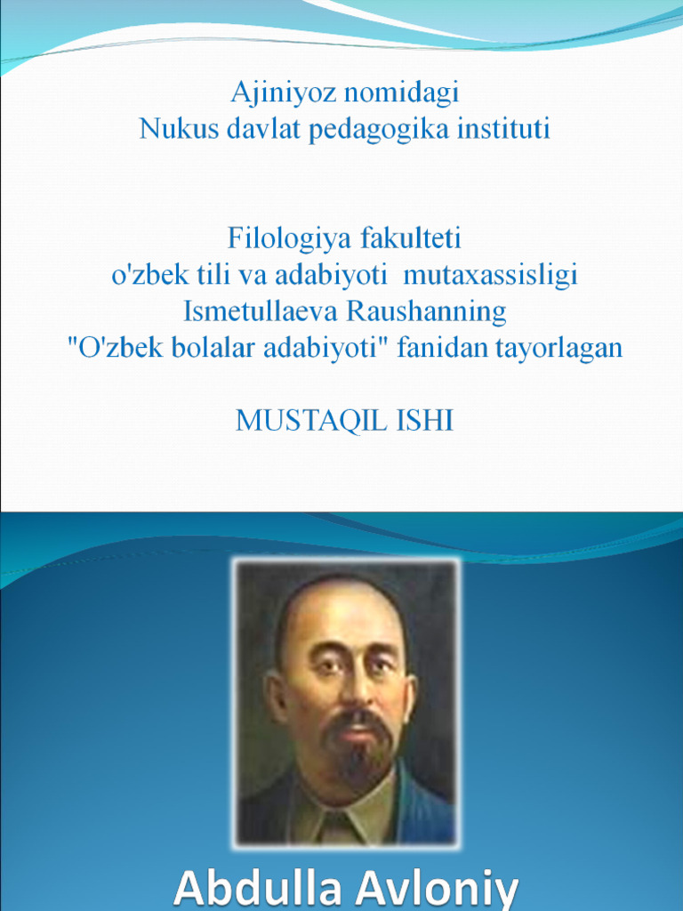 Avloniy 2 | PDF