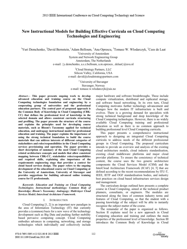 Advanced Cloud Computing Curriculum Design | PDF | Cloud Computing ...
