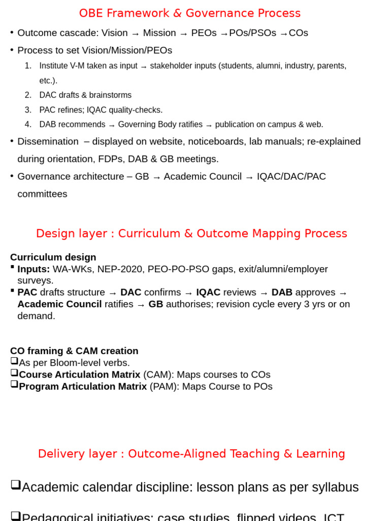 OBE Framework and Governance Process | PDF