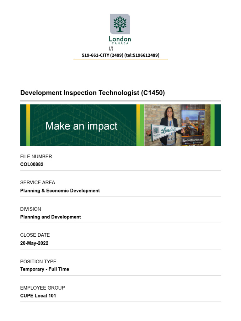 Development Inspection Technologist Job | PDF | Regulatory Compliance