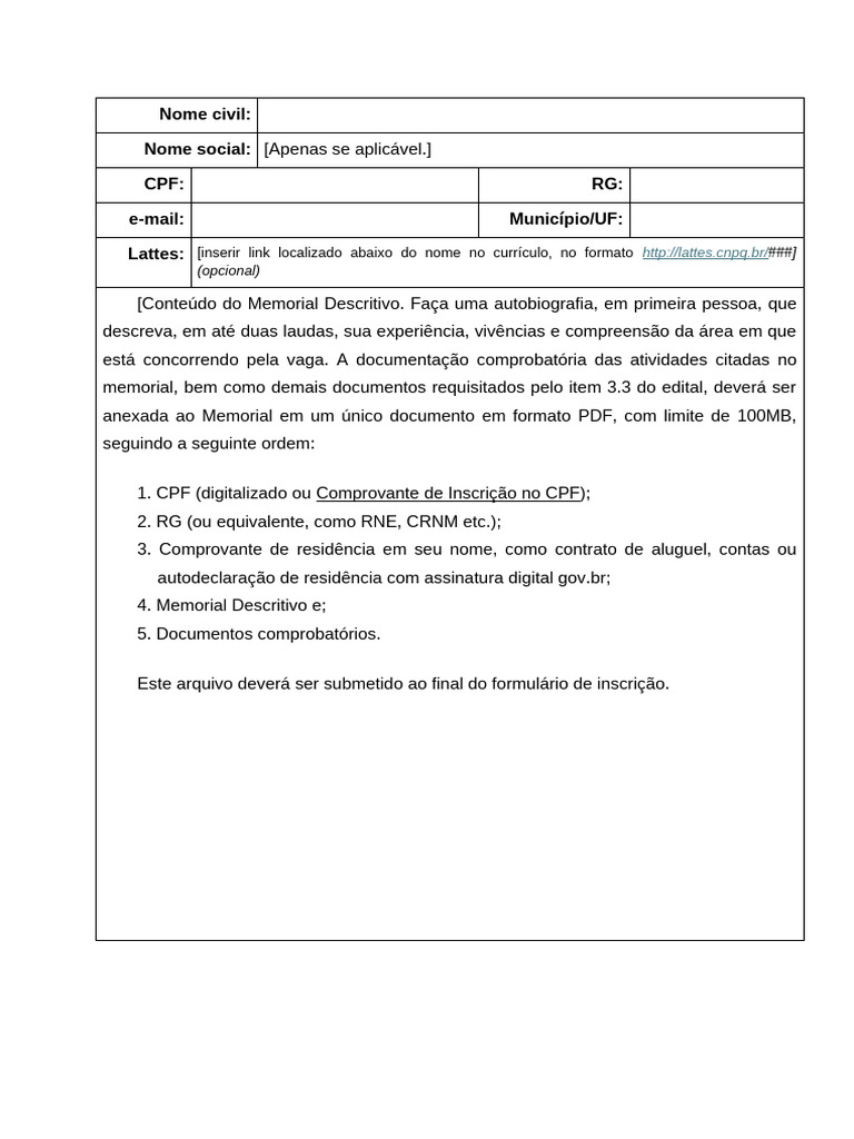 Memorial Descritivo Modelo | PDF