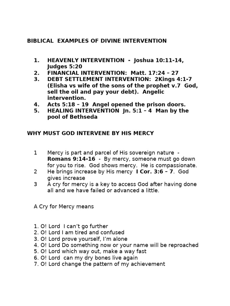 Biblical Insights on Divine Intervention | PDF | Mercy | Jesus
