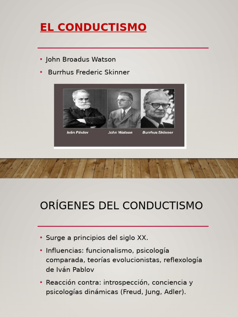 El Conductismo: John Broadus Watson Burrhus Frederic Skinner | PDF ...