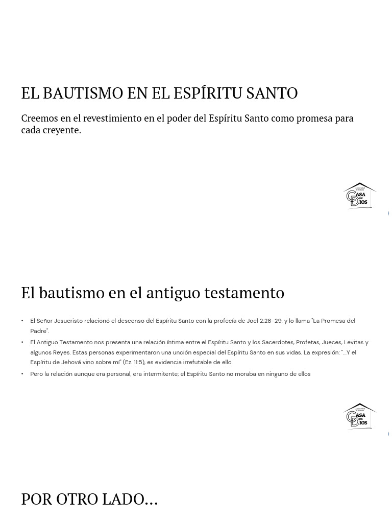 El Bautismo en el Espíritu Santo | PDF | espíritu Santo | Bautismo Con ...