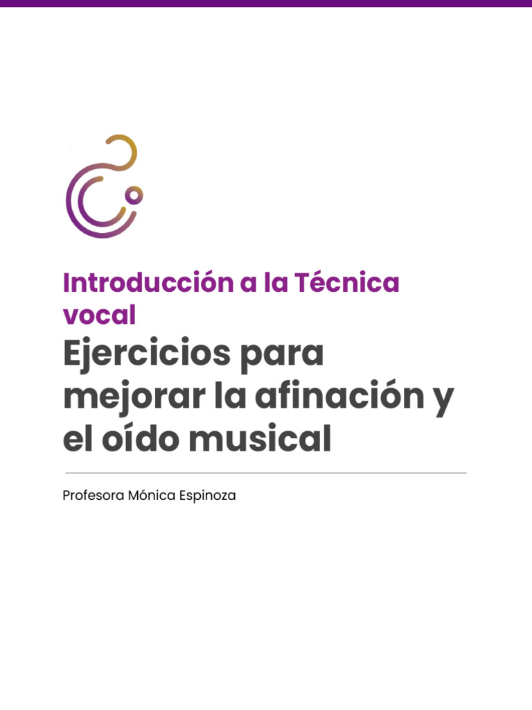 Ejercicios de Afinación Vocal y Escala Mayor | PDF | Sonido | Escala ...