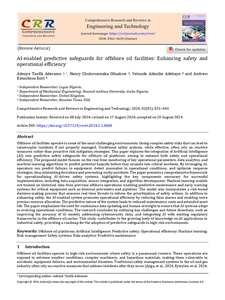 AI-Driven Predictive Safety for Offshore Oil | PDF | Artificial ...