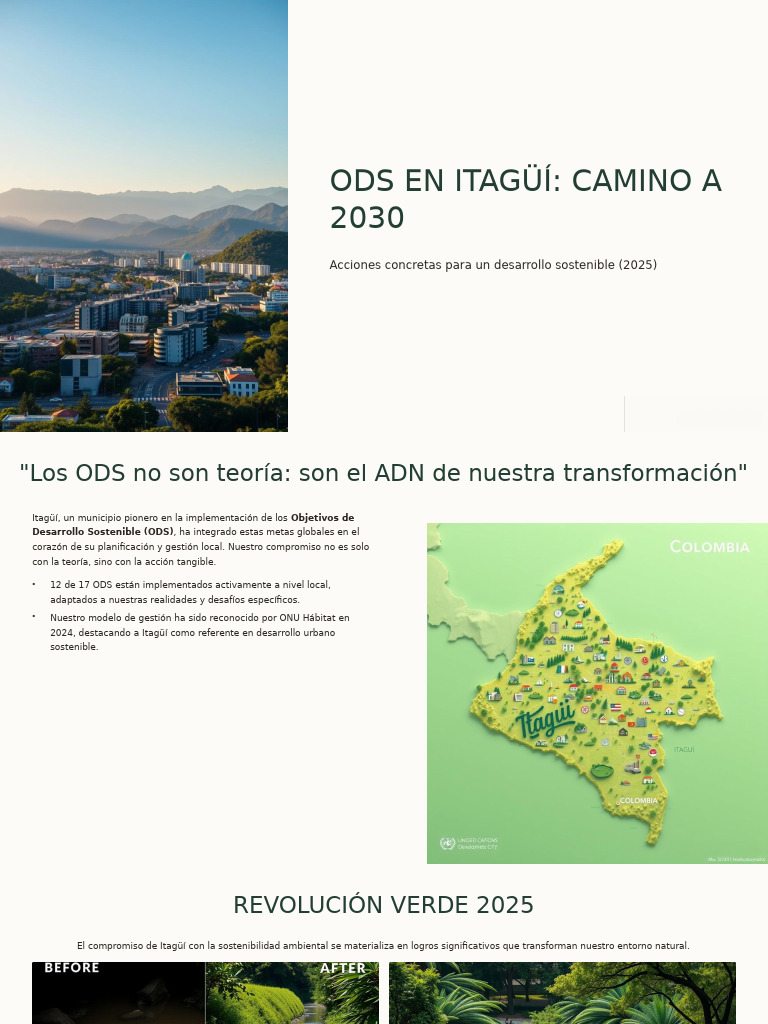 Itagüí: Sostenibilidad y ODS 2025 | PDF | Sustentabilidad | Desarrollo ...
