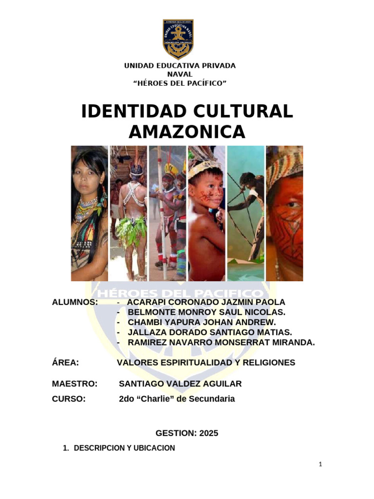 Identidad Cultural Amazonica - Informe | PDF | Bolivia | Selva amazónica