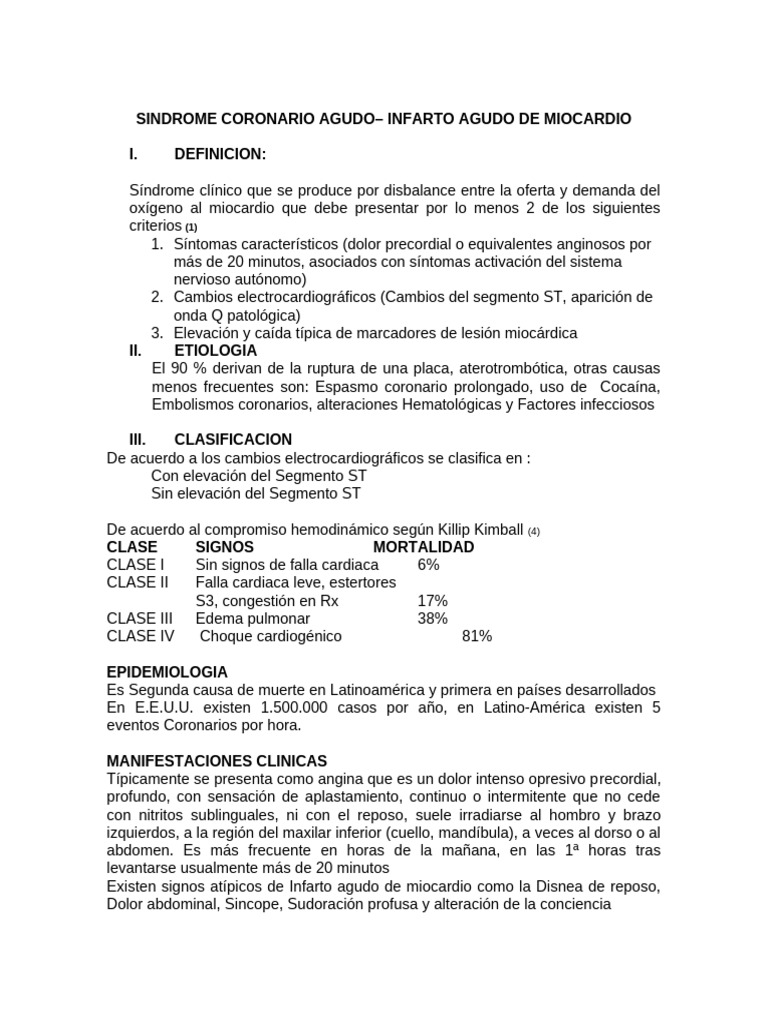 Infarto Agudo de Miocardio: Guía Clínica | PDF | Infarto de miocardio ...