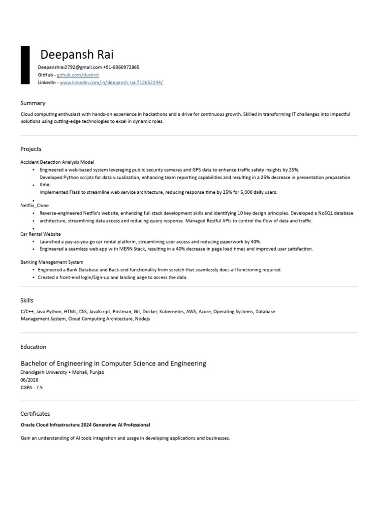 Cloud Computing Projects & Skills Profile | PDF
