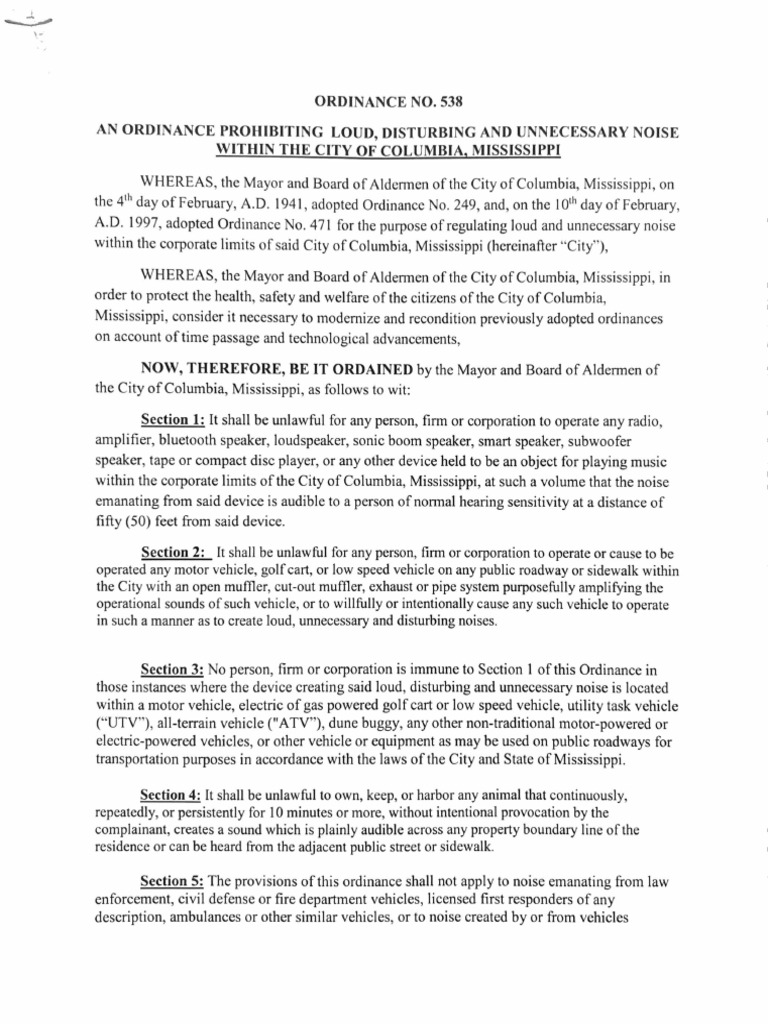 Marion County Sound Ordinances | PDF