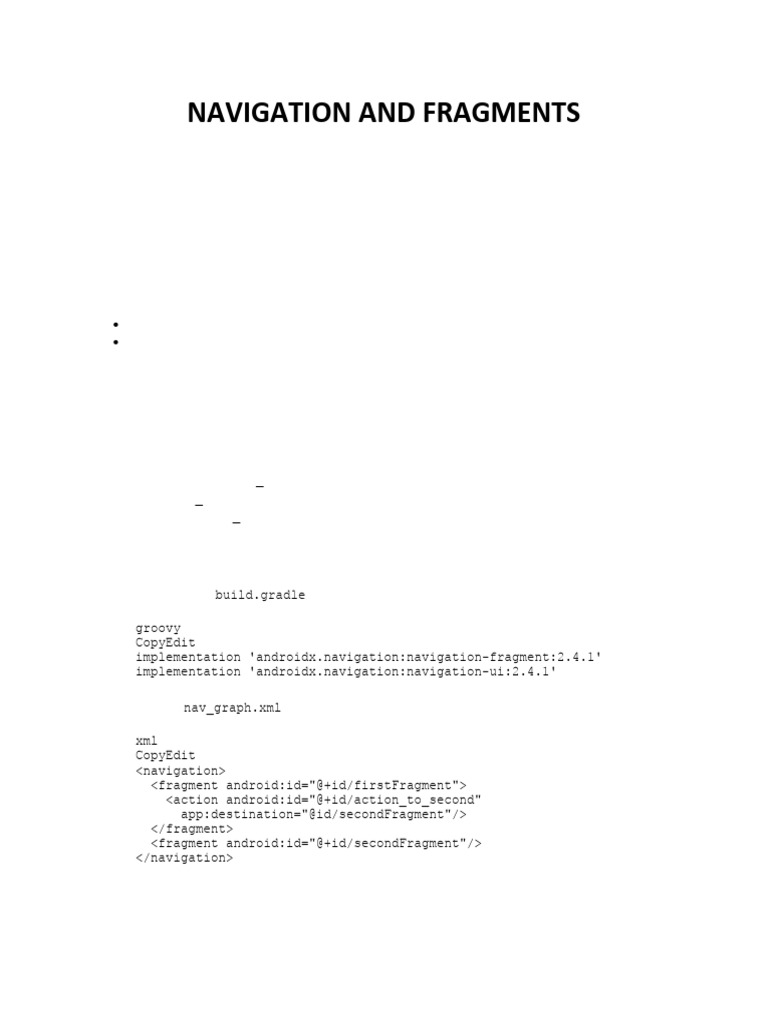 Navigation and Fragments | PDF | Android (Operating System) | Computer ...
