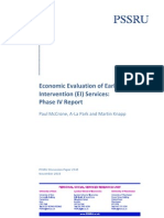 Economic Evaluation of Early Intervention (EI) Services: Phase IV Report