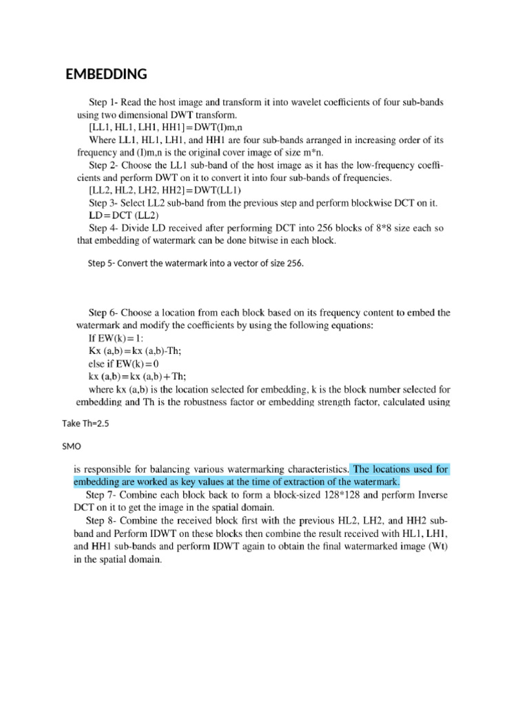 Embedding & Extraction | PDF