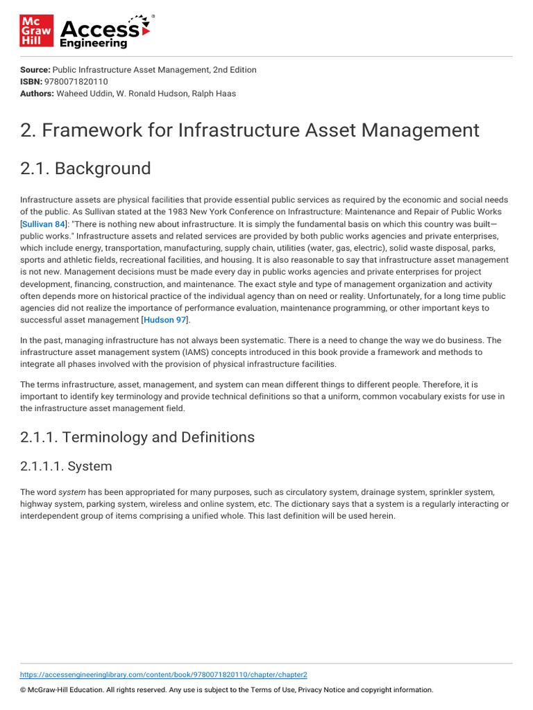 Framework For Infrastructure Asset Management | PDF | Infrastructure ...