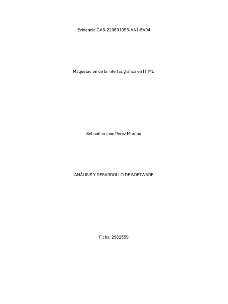 Maquetación de Interfaz en HTML para GA5-220501095 | PDF | HTML ...