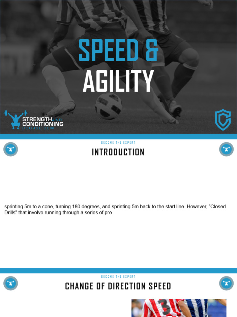Speed and Agility Training Drills Guide | PDF | Strength Training
