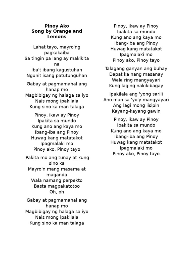 Pinoy Ako | PDF