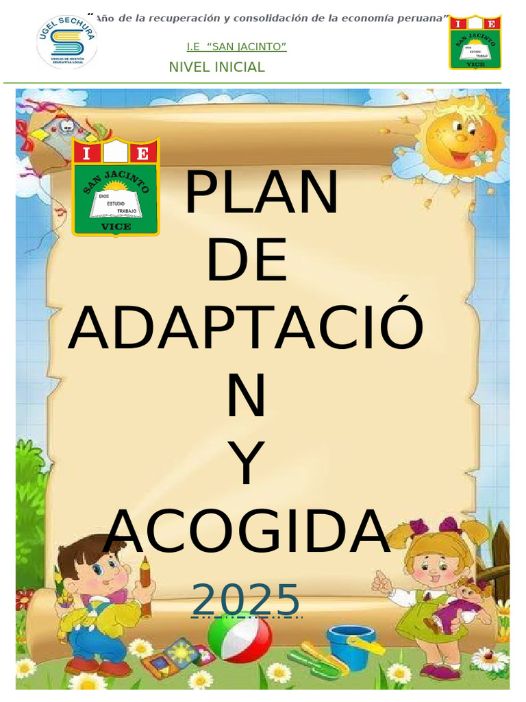 Plan de Adaptación Escolar 2025 | PDF | Educación de la primera ...