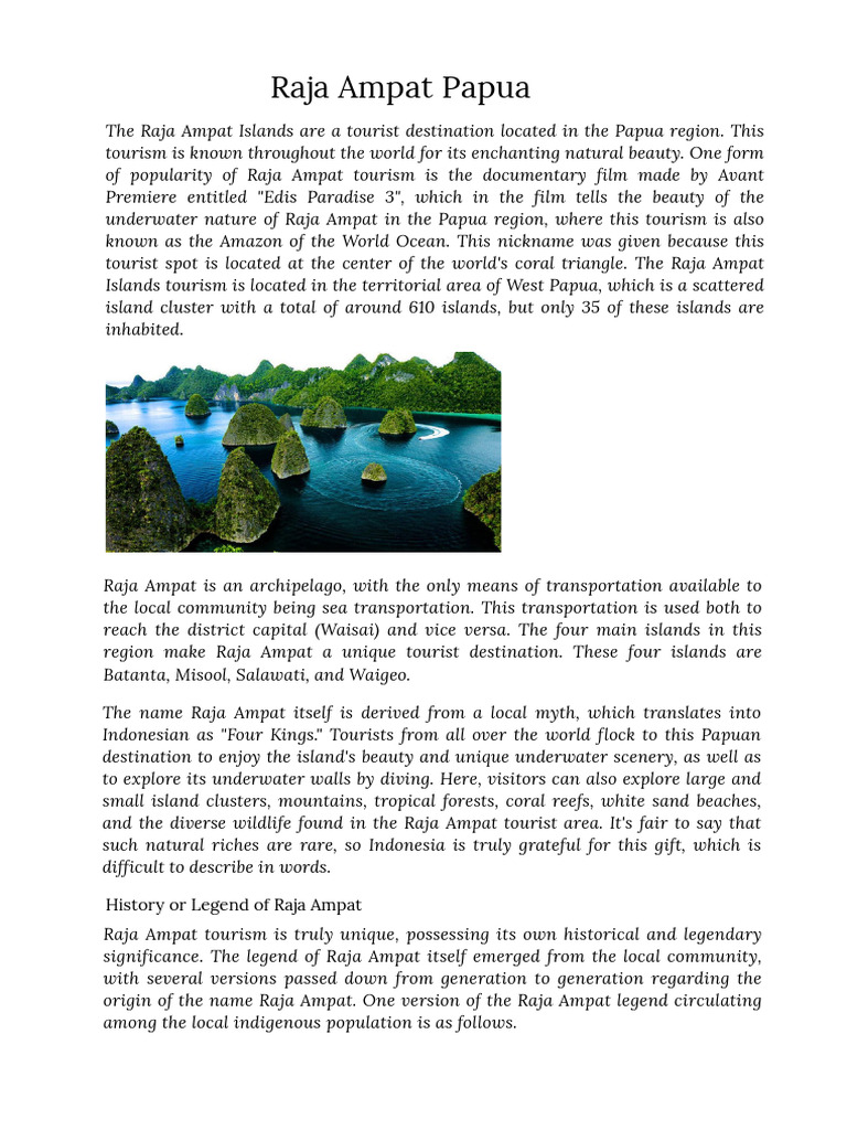 The Legend and History of Raja Ampat | PDF | Island