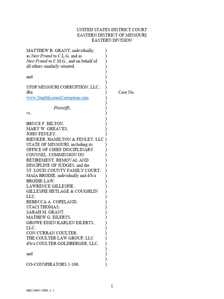 RICO lawsuit against family court in St. Louis County, MO