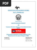 Abhishek Tiwari Major Research Project Kotak Mahindra Bank